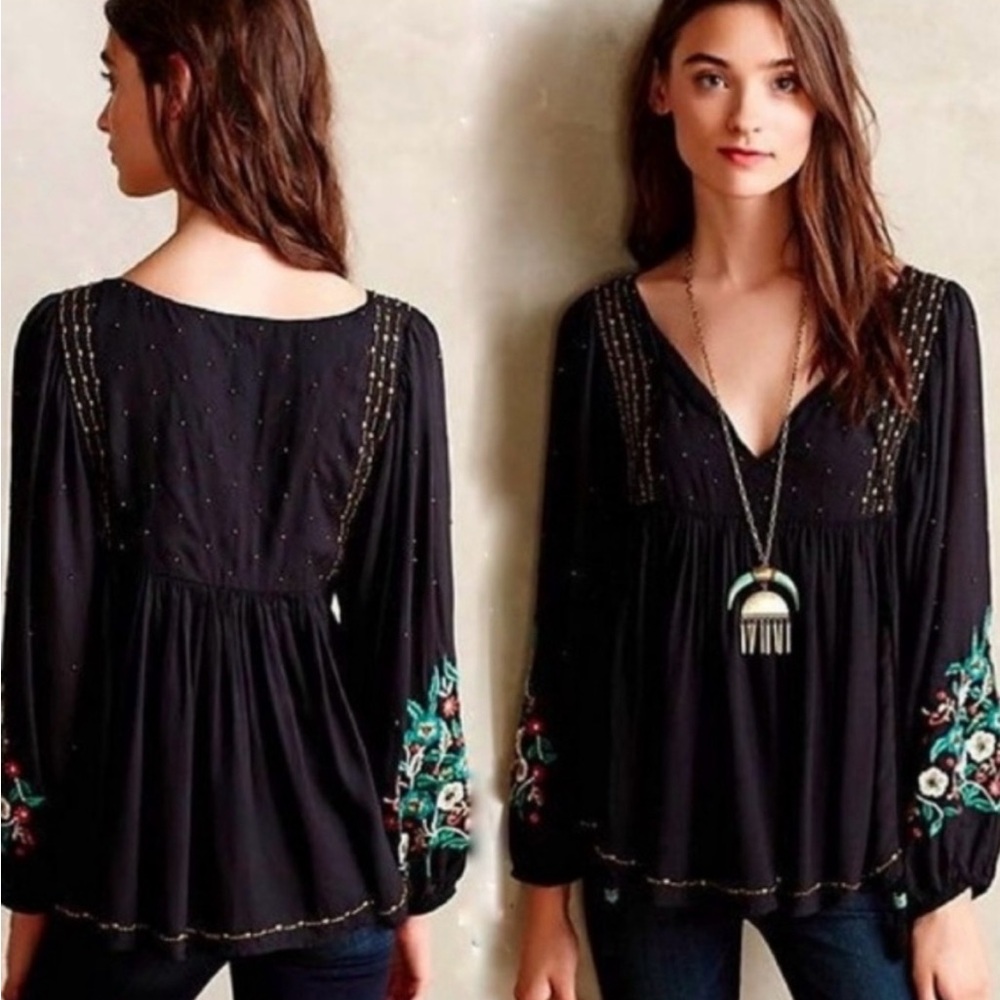 ☮️ ANTHROPOLOGIE floreat Boho Top Sz M